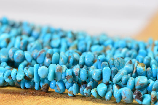 Sleeping Beauty Turquoise Nugget Beads: 16" Strand, Jewelry Making