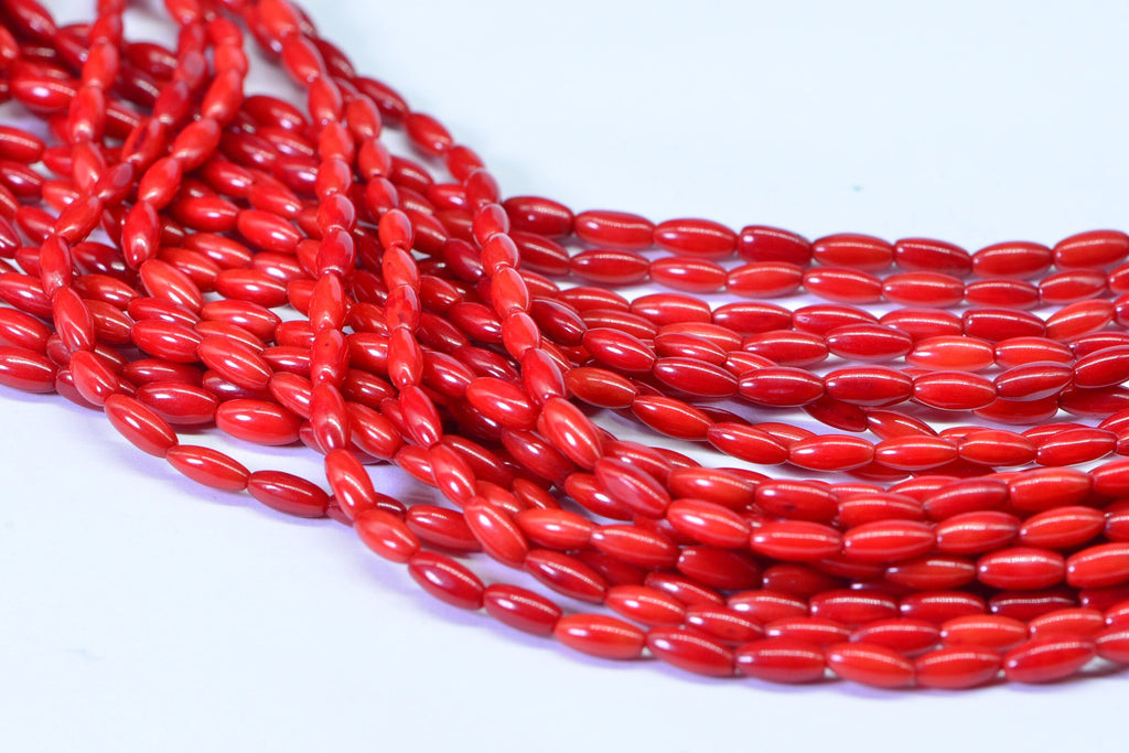 Red Coral 7.7x3.8mm Beads Gemstone Beads Jewelry Making Supplies