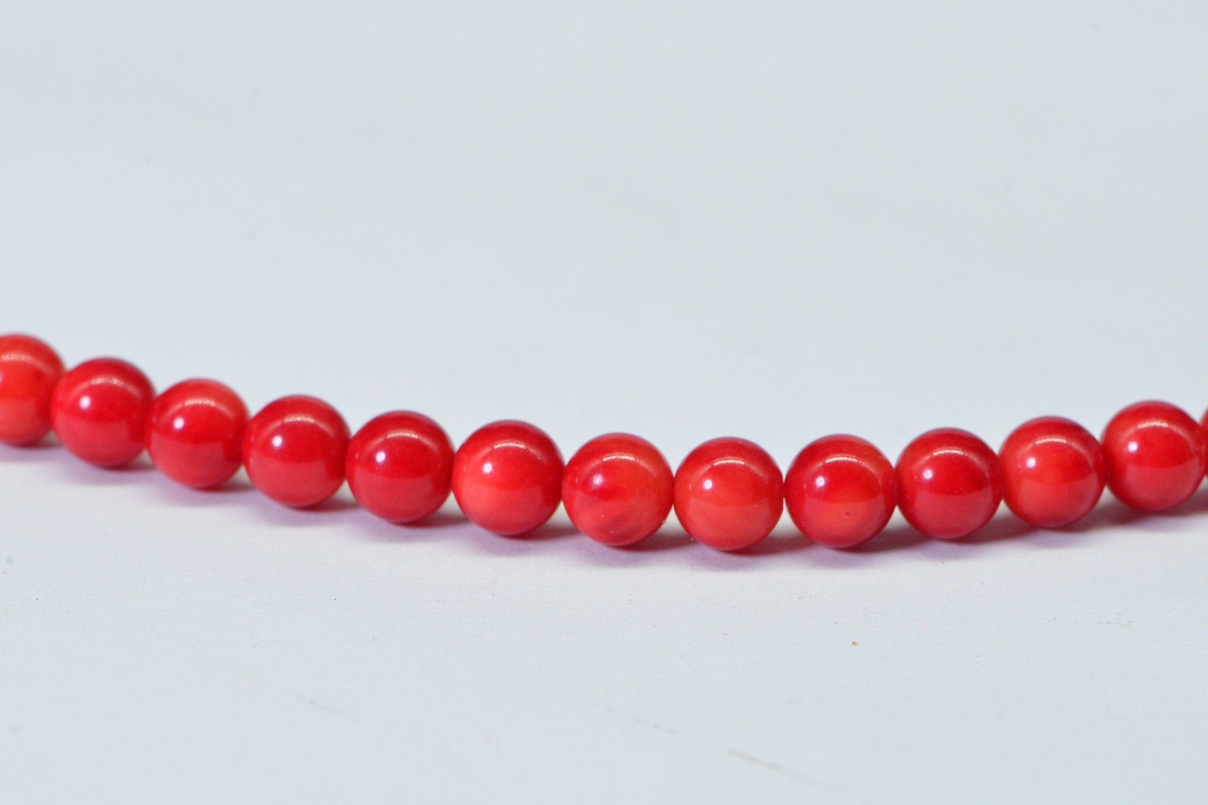 Coral Red Gemstone Beads: 6mm Round Jewelry Supplies