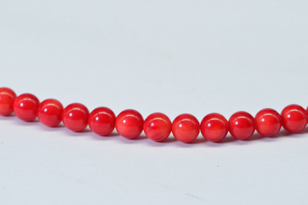 Coral Red Gemstone Beads: 6mm Round Jewelry Supplies