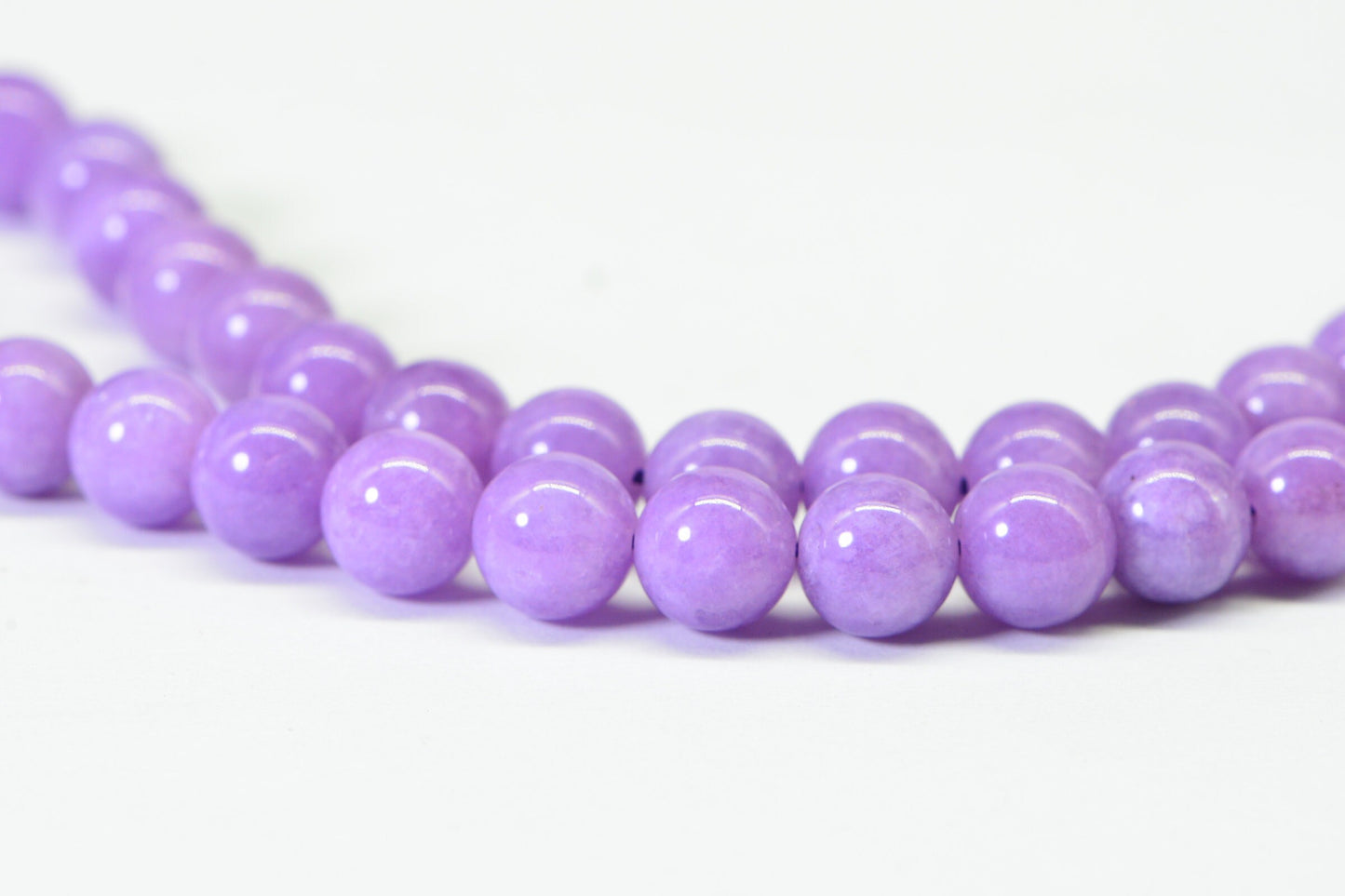 8mm Purple Jade Round Beads Full Strand