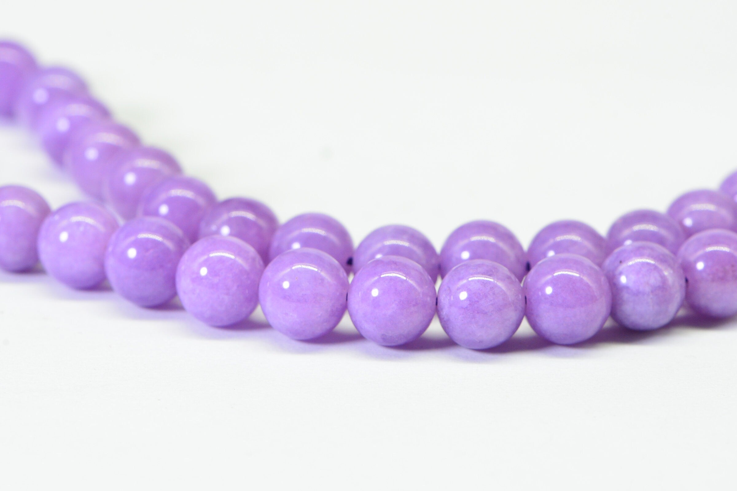 8mm Purple Jade Round Beads Full Strand
