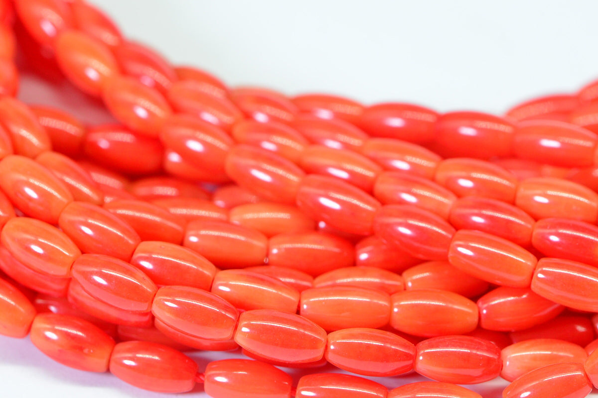 Orange Red Coral 8x4mm 16" inch Strand Beads Gemstone Beads Jewelry Making Supplies