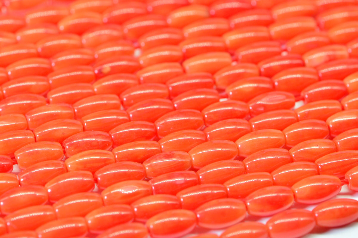 Orange Red Coral 8x4mm 16" inch Strand Beads Gemstone Beads Jewelry Making Supplies