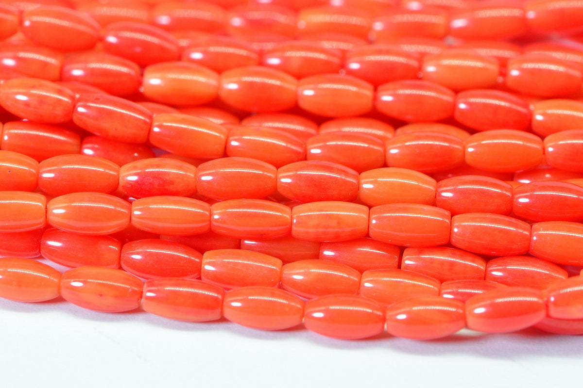 Orange Red Coral 8x4mm 16" inch Strand Beads Gemstone Beads Jewelry Making Supplies
