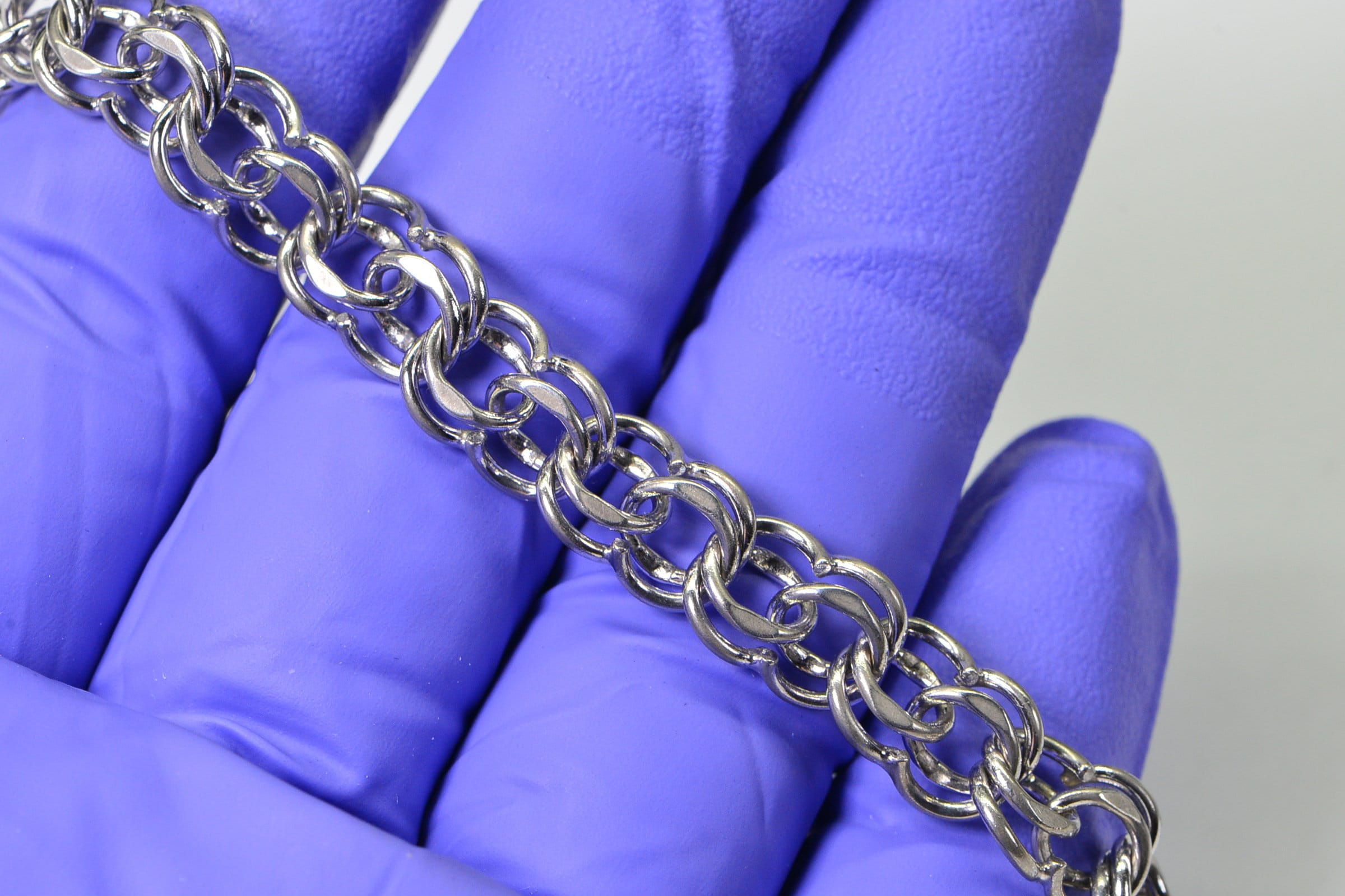 Bismarck Sterling Silver Bracelet - Vintage Heavy Chain Bracelet