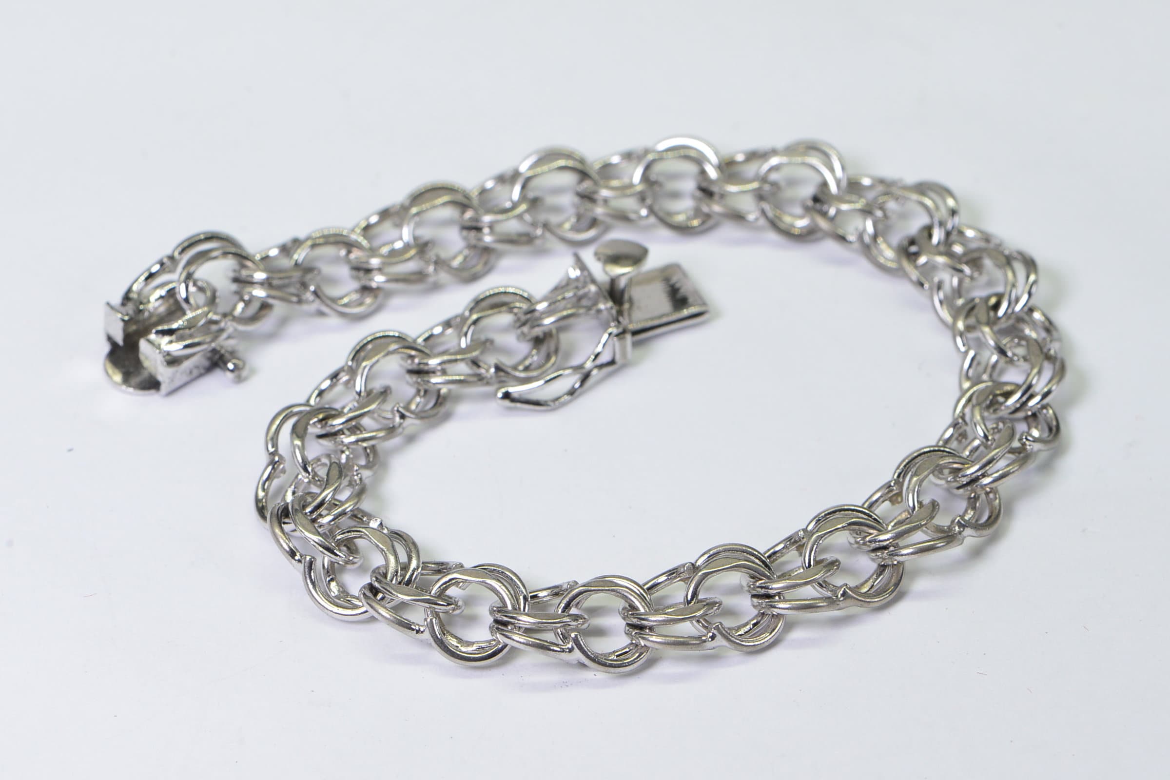 Bismarck Sterling Silver Bracelet - Vintage Heavy Chain Bracelet