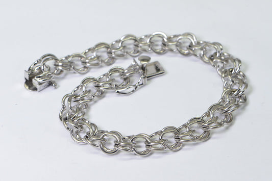 Bismarck Sterling Silver Bracelet - Vintage Heavy Chain Bracelet