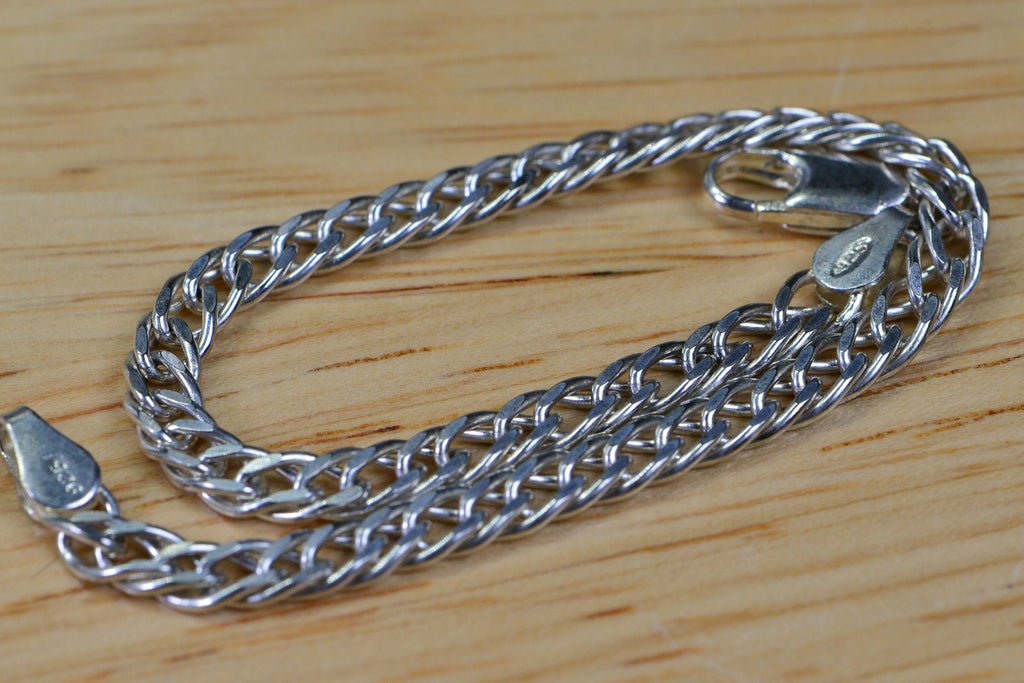 Sterling Silver Cuban Chain Bracelet - 4mm, 7 Inch