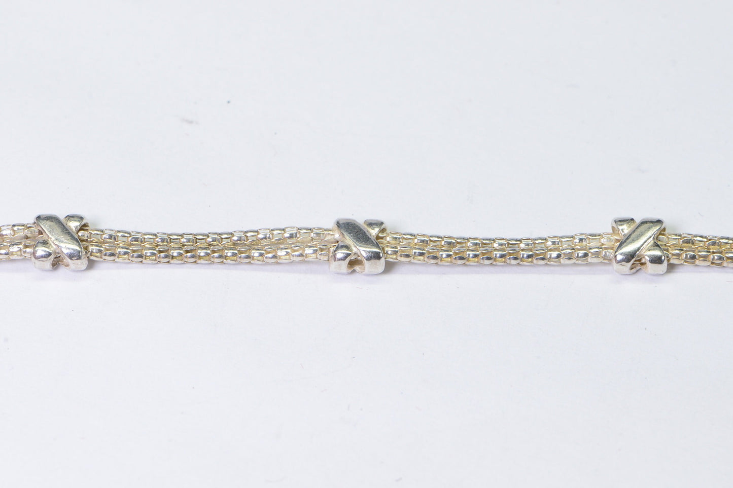 Sterling Silver Knot Bracelet, Double Rope Chain, Italian Jewelry
