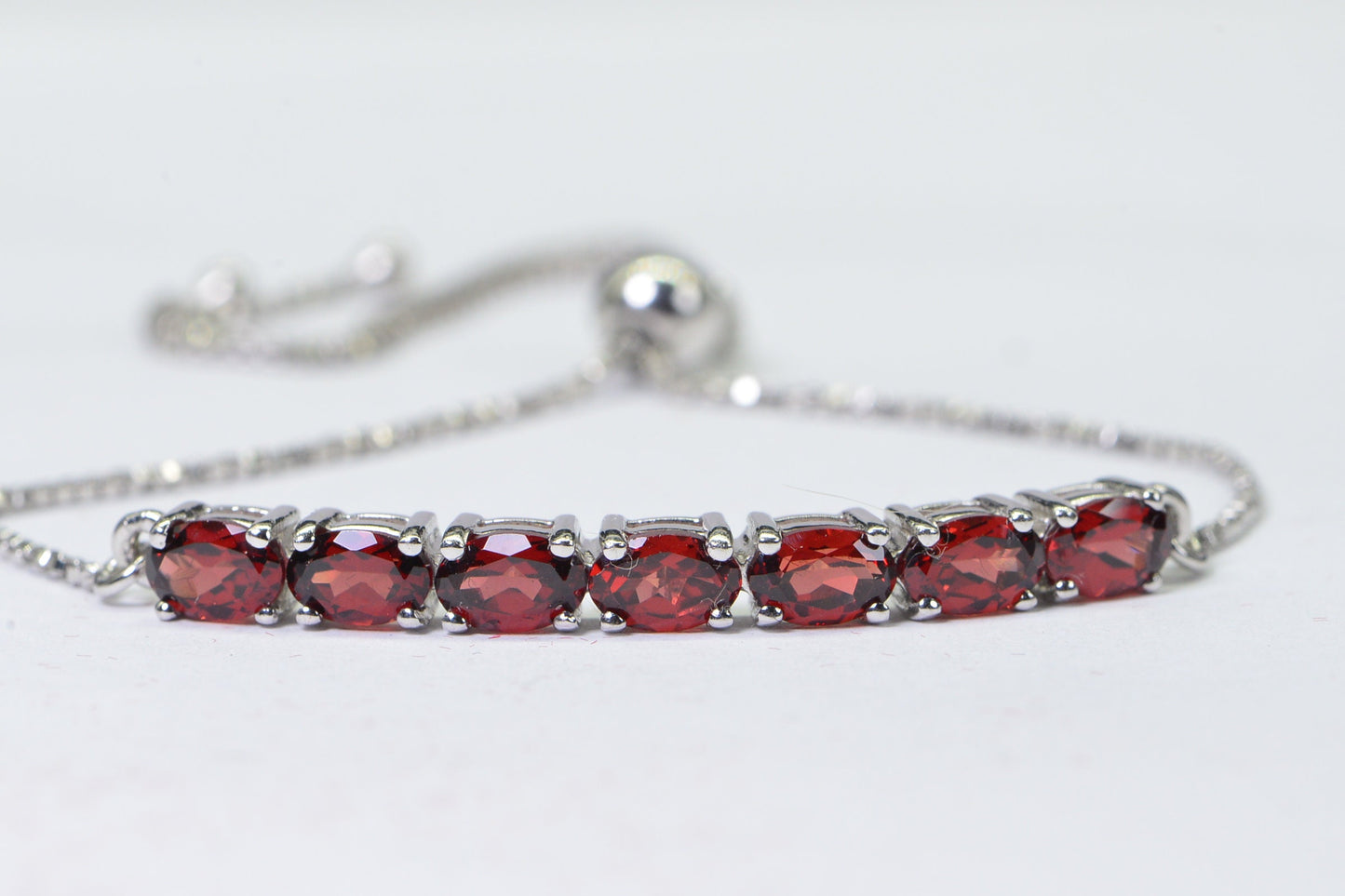 Natural Amethyst Bar Bracelet Bolo Adjustable Sterling silver   Birthstone for February