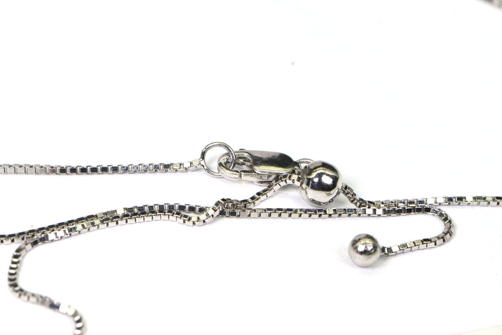 Diamond Heart Pendant: Black & White Diamonds, Sterling Silver Chain