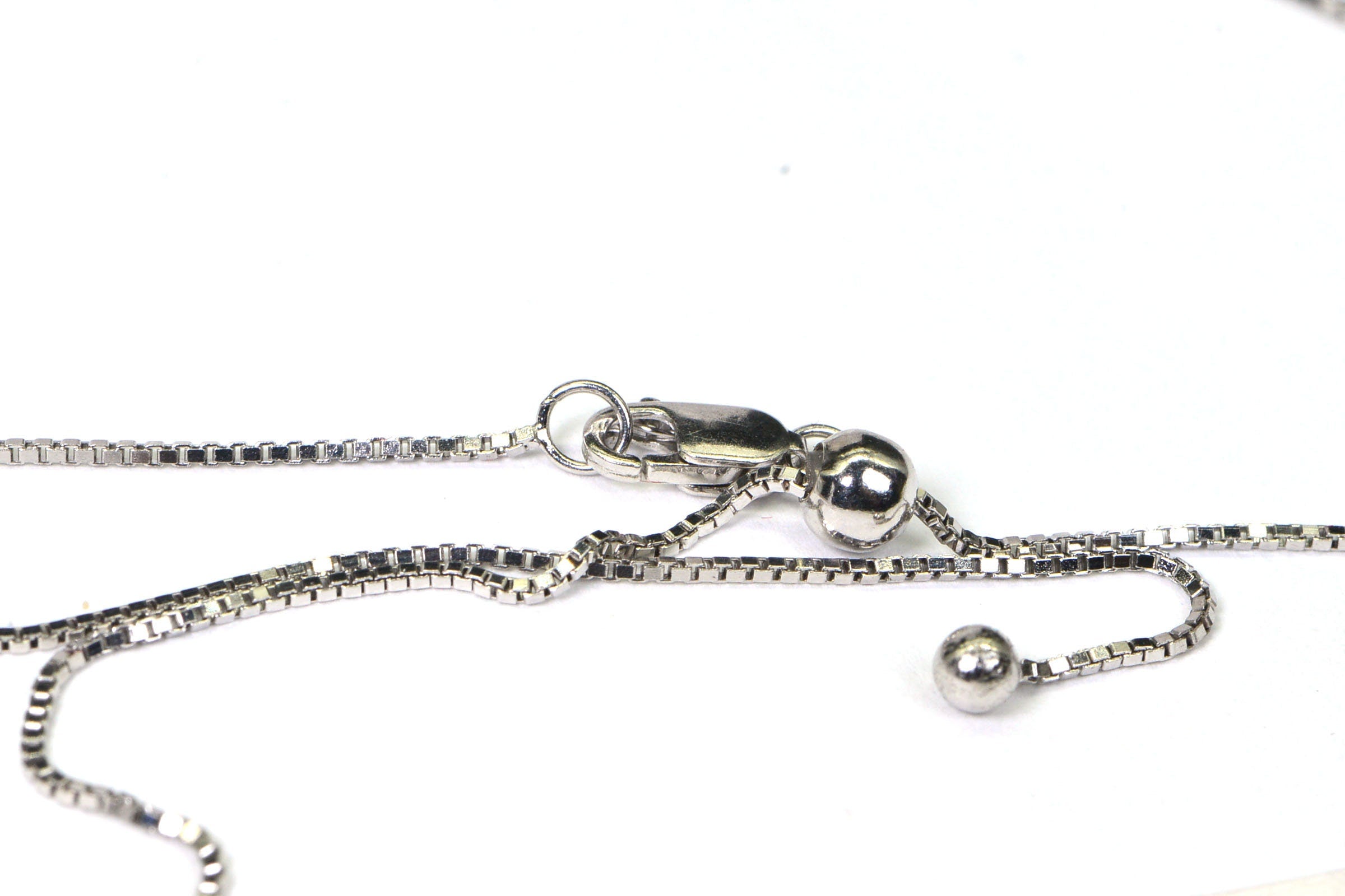 Diamond Heart Pendant: Black & White Diamonds, Sterling Silver Chain