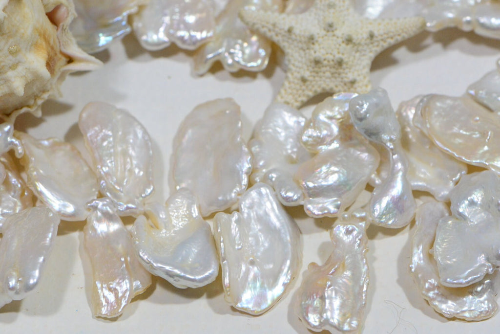 Keshi Pearl Beads White Freshwater Pearls Jewelry Making Supplies