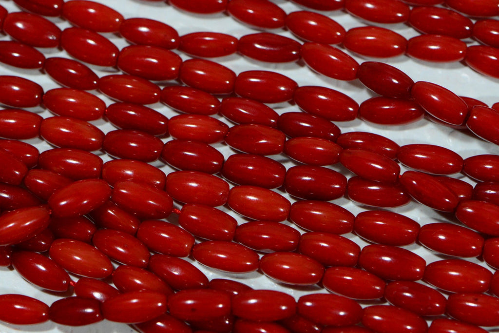 Red Coral 7.7x3.8mm Beads Gemstone Beads Jewelry Making Supplies