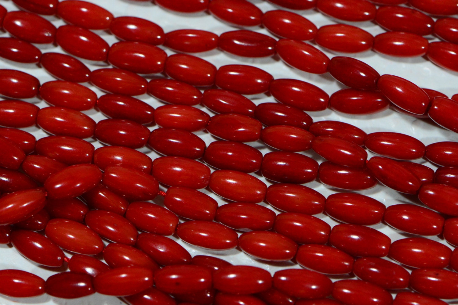 Red Coral 7.7x3.8mm Beads Gemstone Beads Jewelry Making Supplies