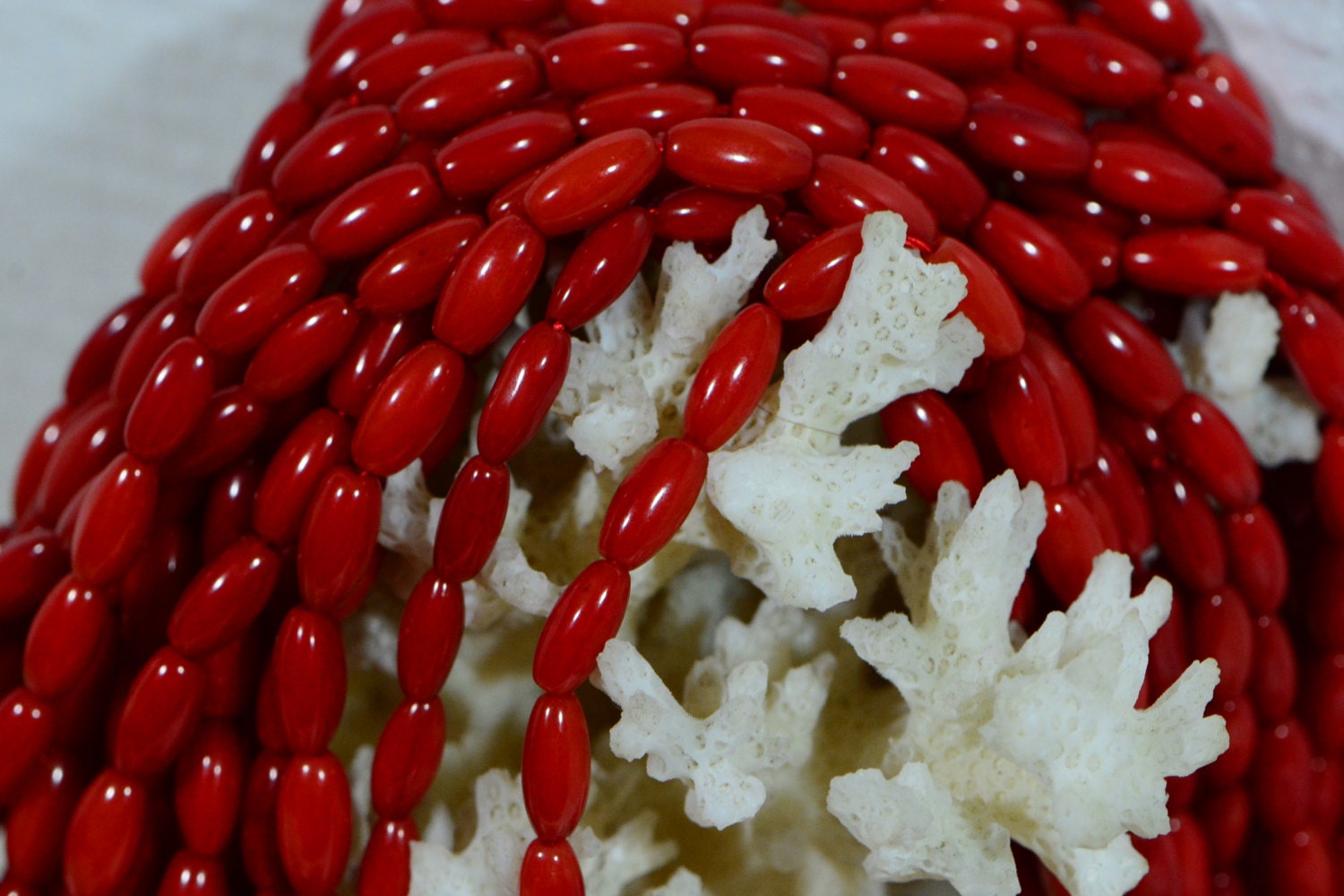 Red Coral 7.7x3.8mm Beads Gemstone Beads Jewelry Making Supplies