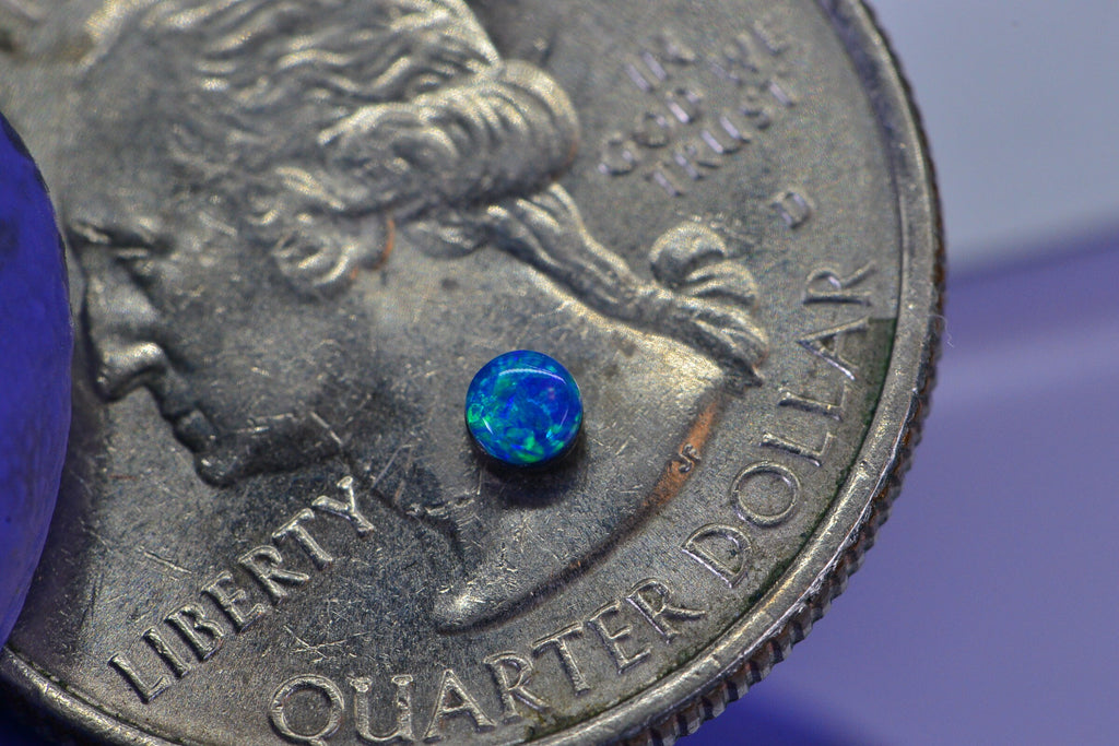 1 stone  Australian Black Opal Cabochons: 2.5mm Round AAA++ Gemstone Supplies