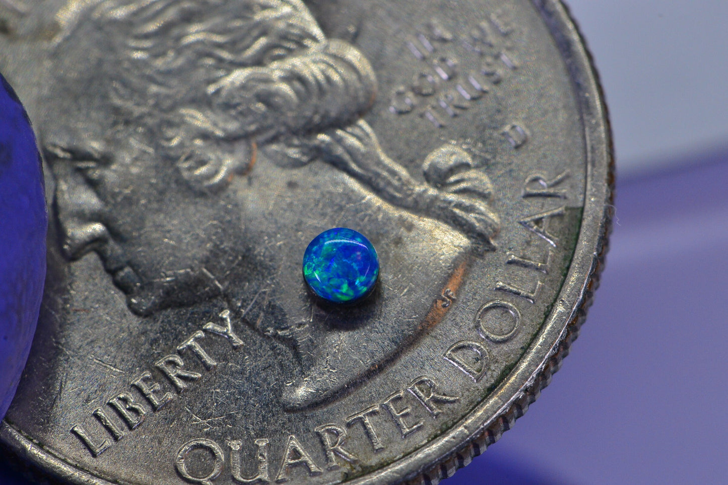 1 stone  Australian Black Opal Cabochons: 2.5mm Round AAA++ Gemstone Supplies