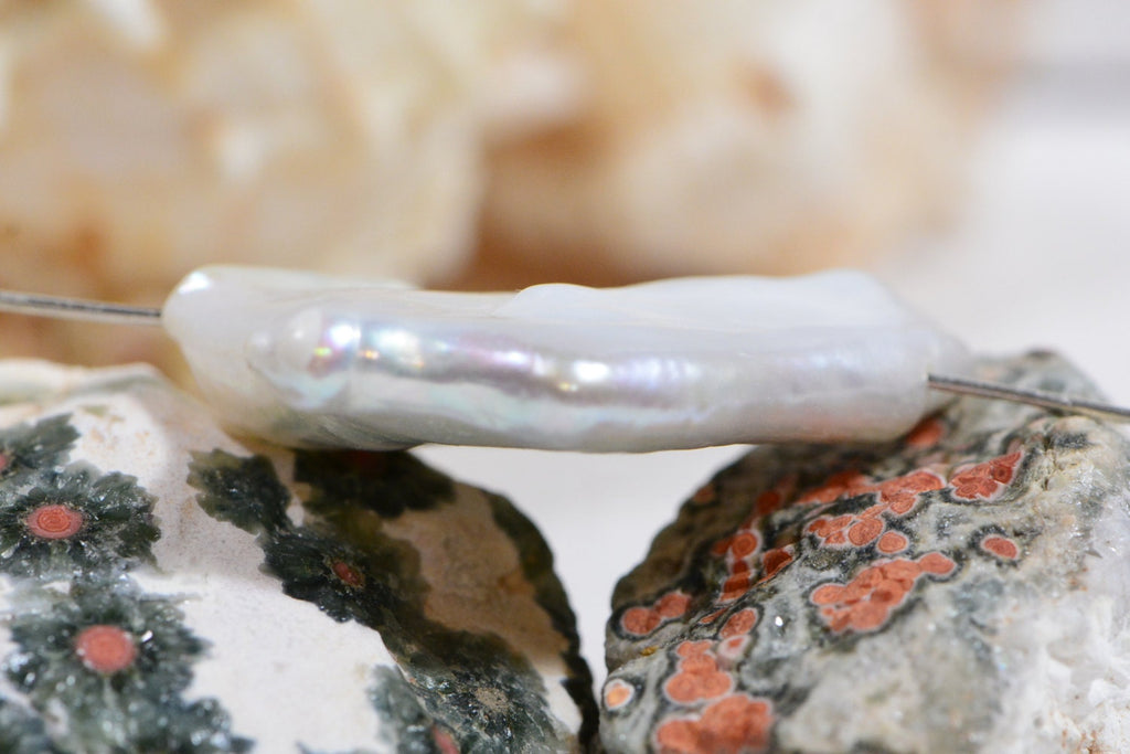 Baroque Pearls Freshwater 32x24x6.7mm Baroque White Pearl Beads Jewelry Making Supplies