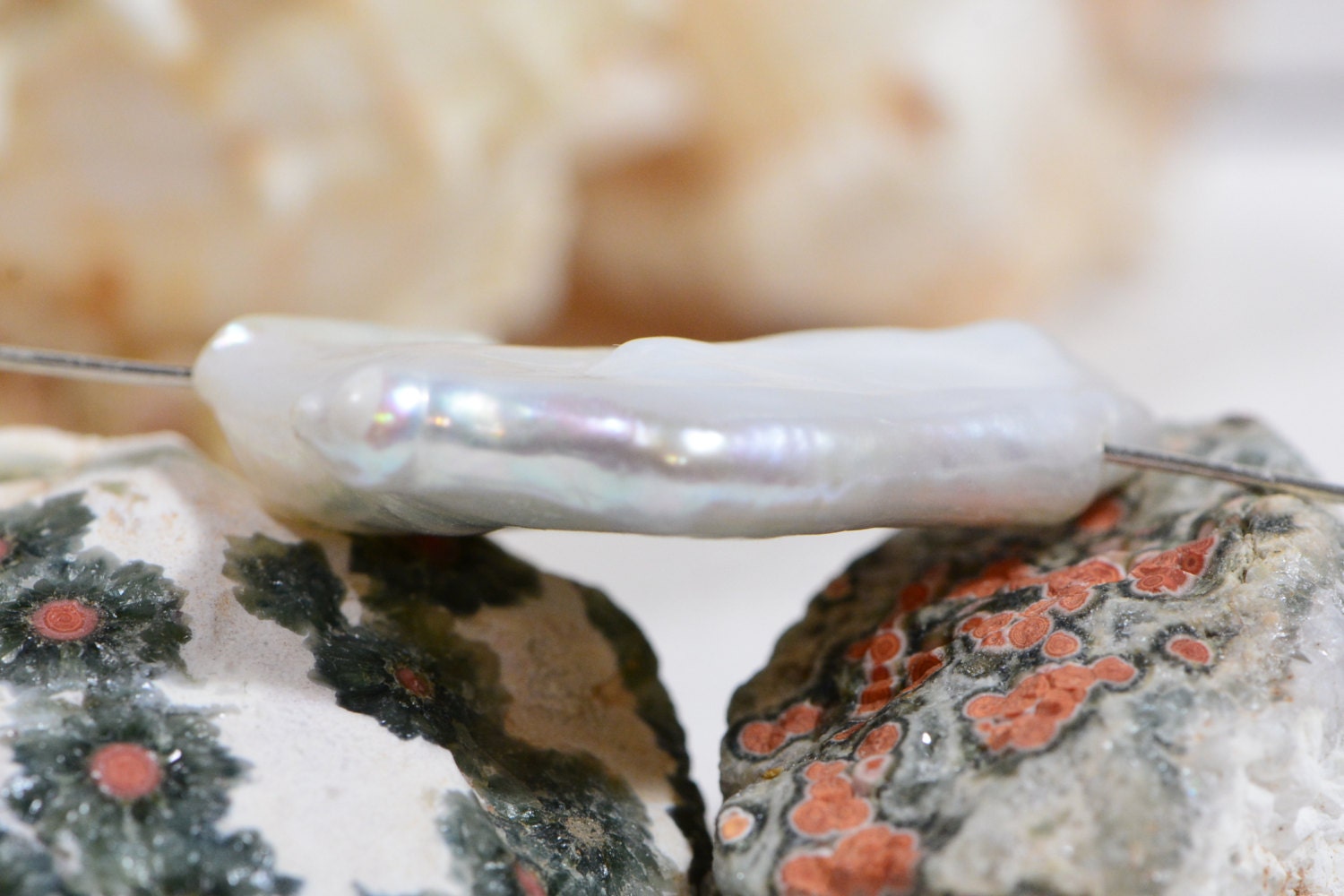 Baroque Pearls Freshwater 32x24x6.7mm Baroque White Pearl Beads Jewelry Making Supplies