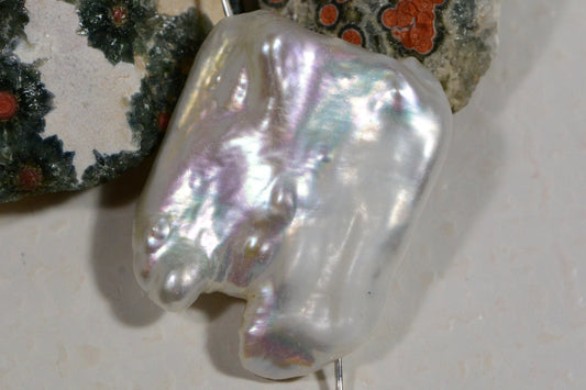 Baroque Pearls Freshwater 28x22x7.5mm Baroque White Pearl Beads Jewelry Making Supplies