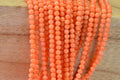Salmon Coral Beads: 3mm Round Gemstone Strand