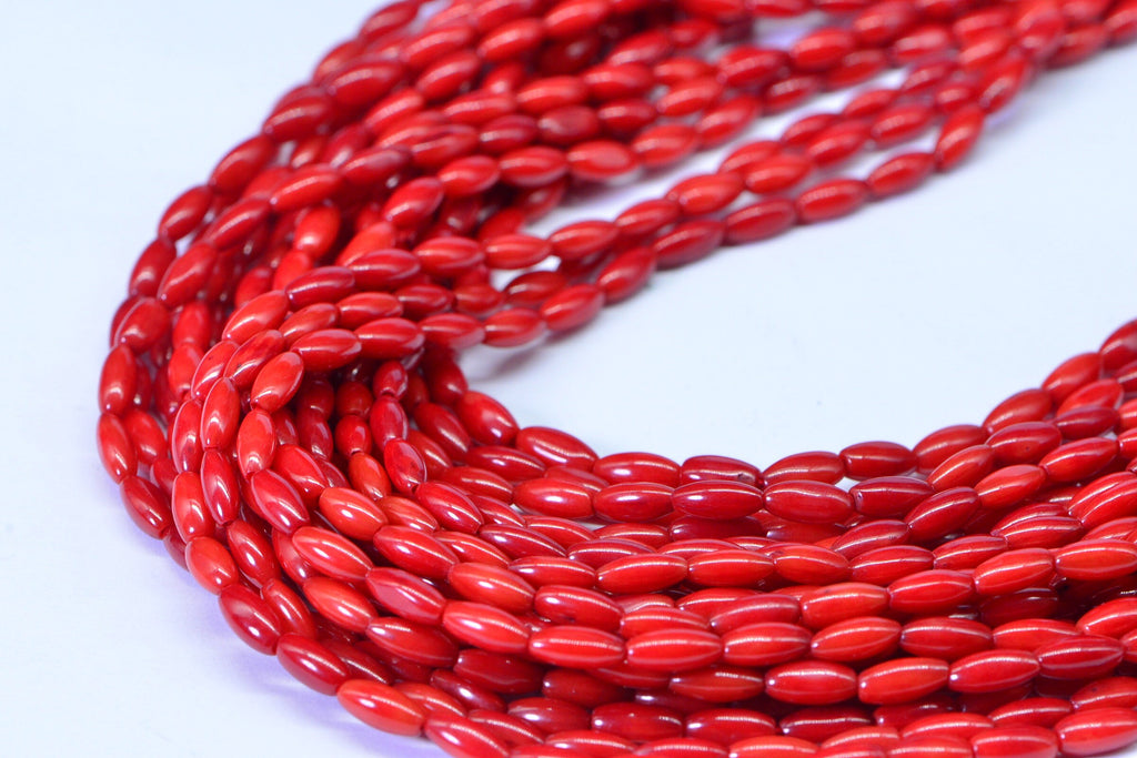 Red Coral 7.7x3.8mm Beads Gemstone Beads Jewelry Making Supplies