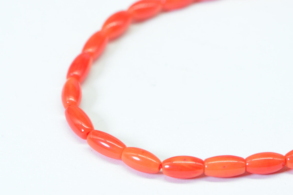Orange Red Coral 8x4mm 16" inch Strand Beads Gemstone Beads Jewelry Making Supplies