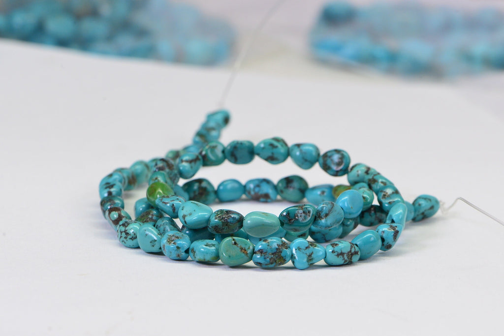 Nevada Turquoise Nugget Beads: 16" Strand, Natural Gemstone Supplies