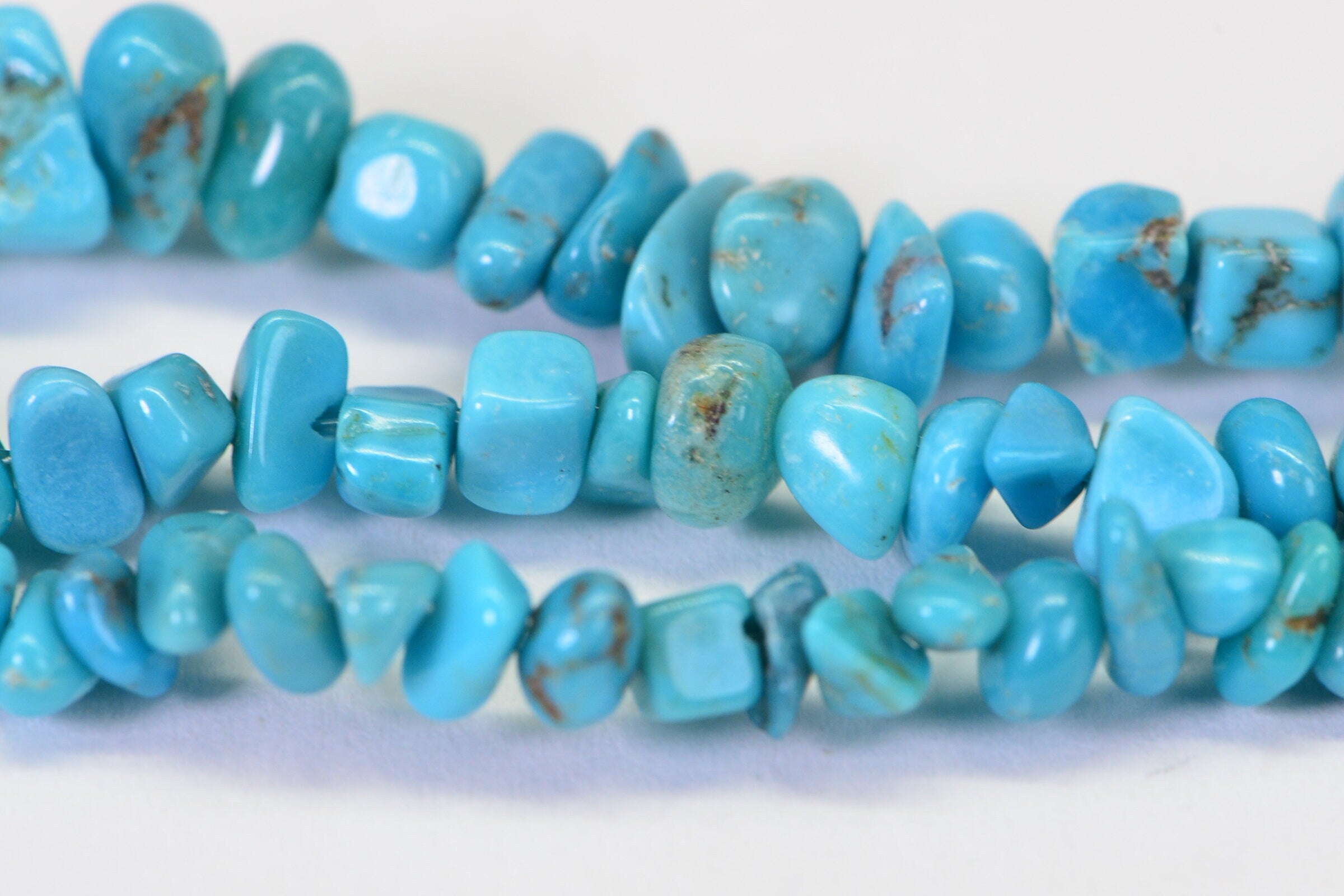 Nevada Turquoise Nugget Strand: Natural Gemstone Beads, Jewelry Making (16 inch, 6x5x2-3mm )