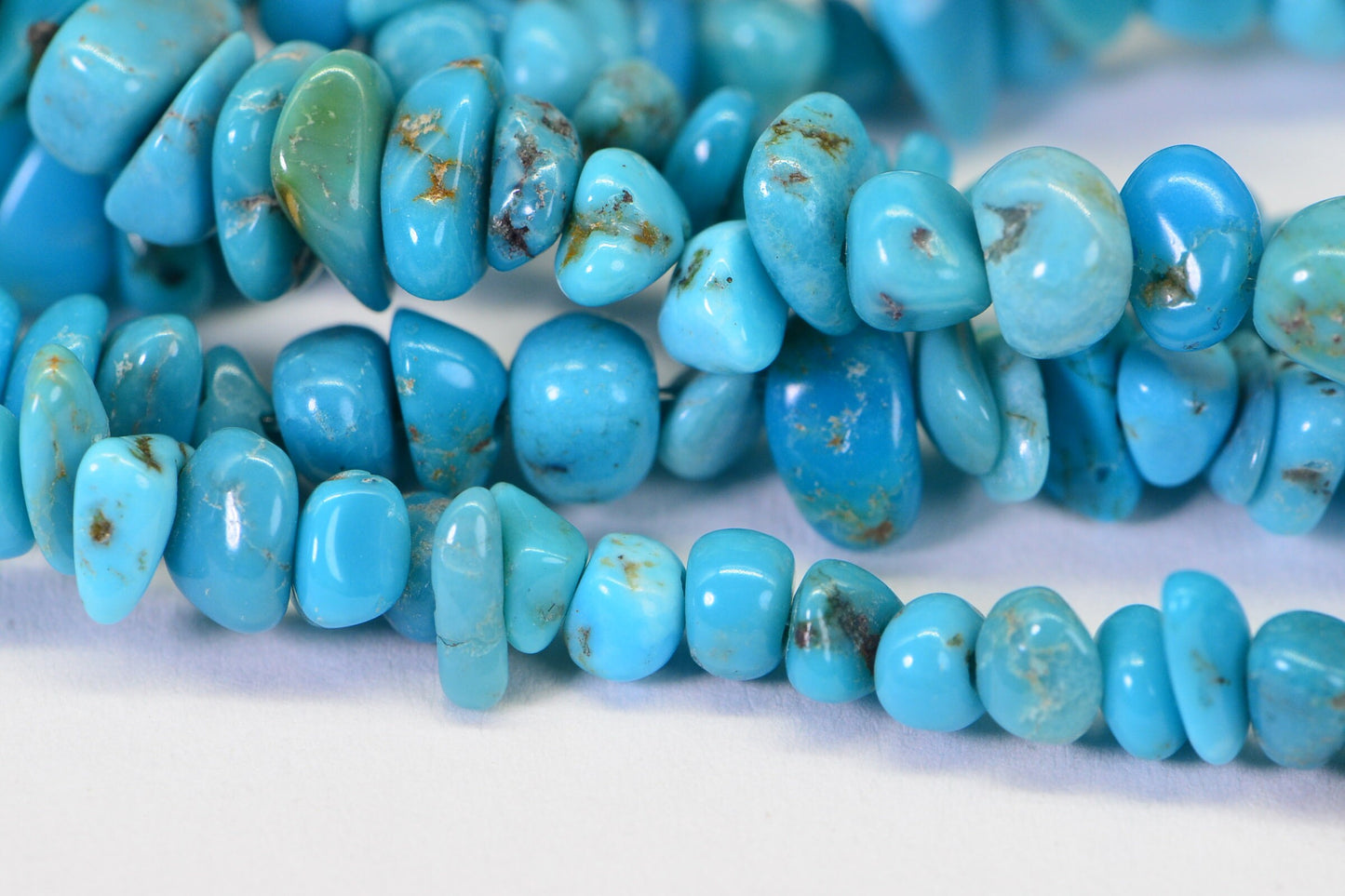 Nevada Turquoise Nugget Strand: Natural Gemstone Beads, Jewelry Making (16 inch, 6x5x2-3mm )