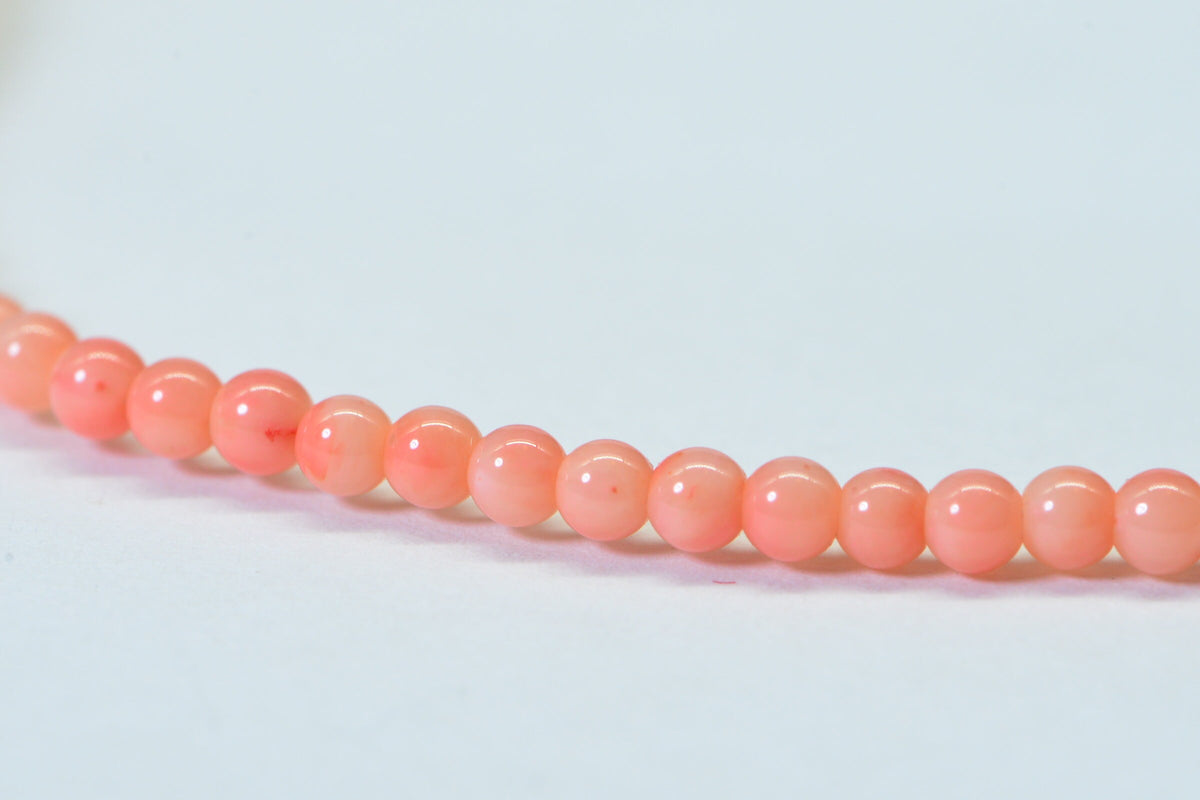 Natural Angel Skin Coral Bead Strand: 3mm Peach Pink Jewelry Supplies