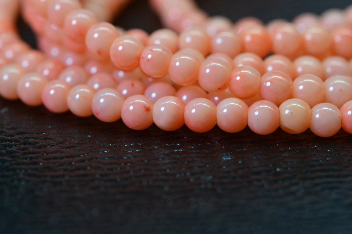 Natural Angel Skin Coral Bead Strand: 3mm Peach Pink Jewelry Supplies
