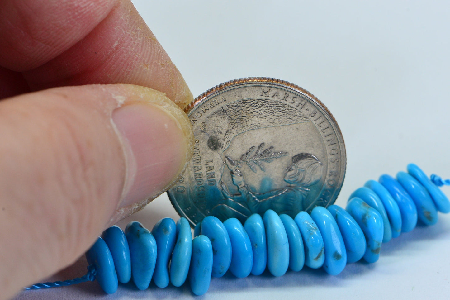 Sleeping Beauty Turquoise Beads: Arizona Rondelle Flat Discs