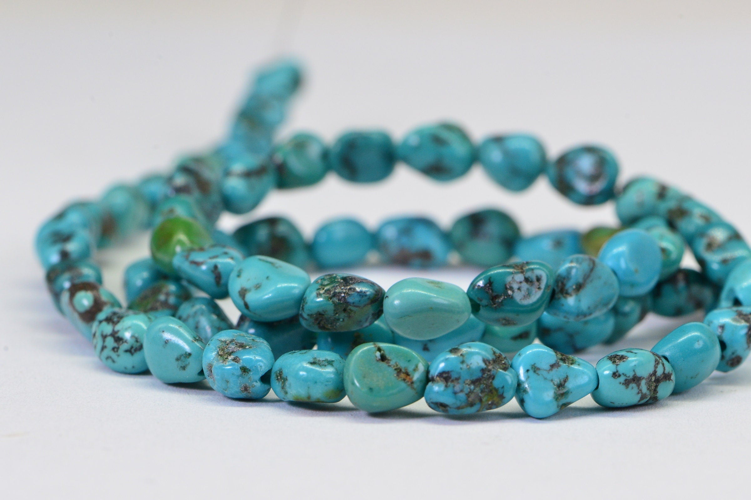 Nevada Turquoise Nugget Beads: 16" Strand, Natural Gemstone Supplies