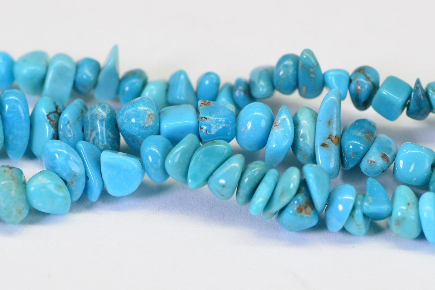 Nevada Turquoise Nugget Strand: Natural Gemstone Beads, Jewelry Making (16 inch, 6x5x2-3mm )