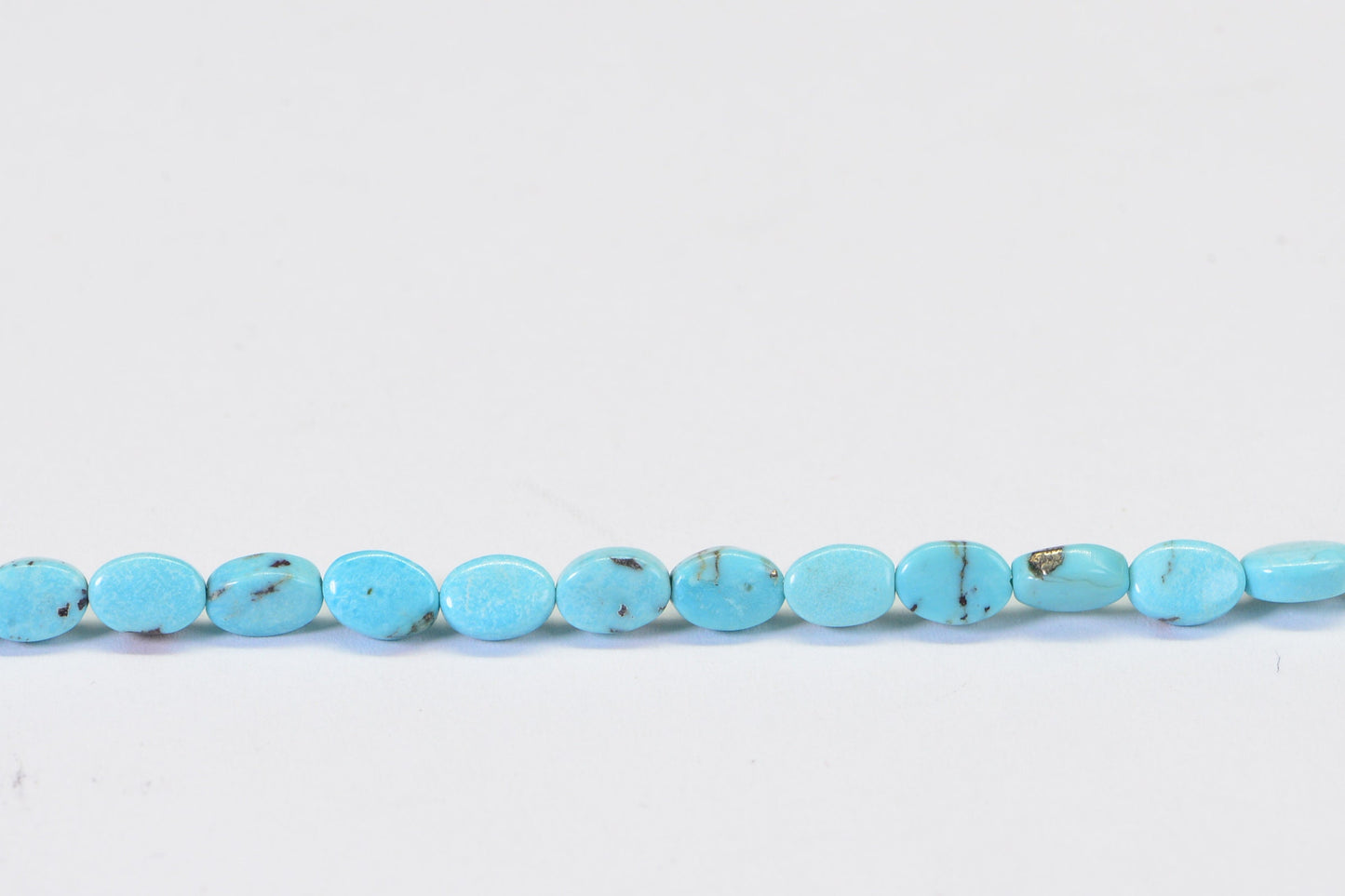 Natural Turquoise Oval Beads: Robin Egg Blue Gemstone, 16" Strand