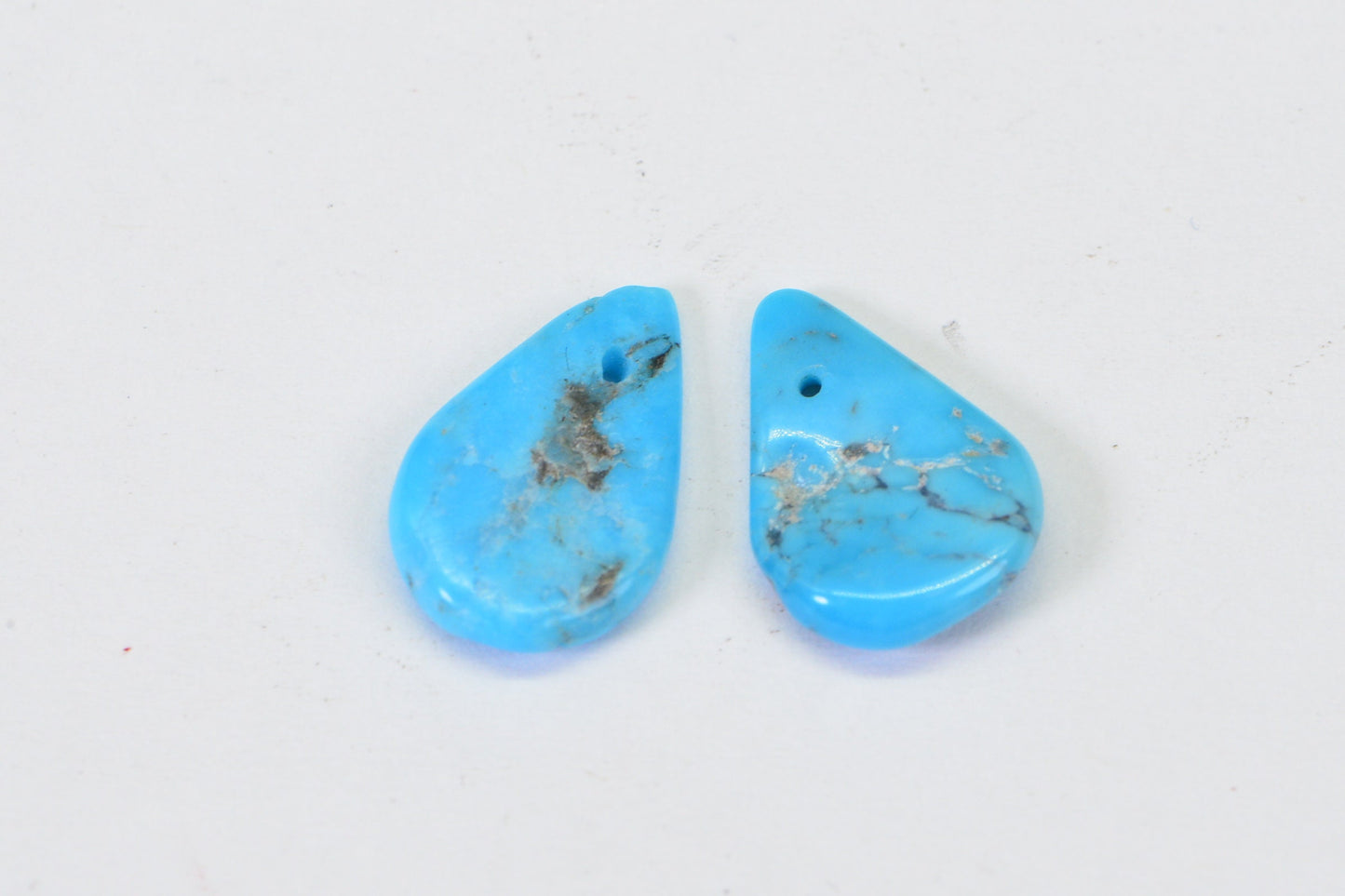 Sleeping Beauty Turquoise Teardrop Beads: Arizona Gemstone Pair
