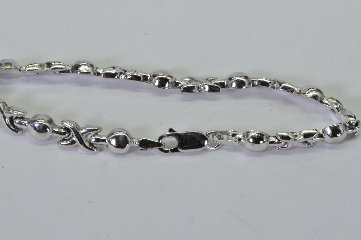 Estate Sterling Silver XOXO Link Bracelet - 7 1/4"