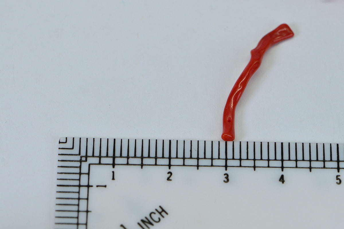Genuine Red Coral Branch Stick Mediterranean Sea Coral Untreated 18 cts