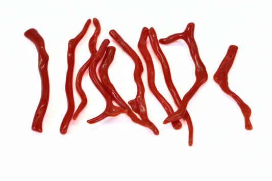 Genuine Red Coral Branch Stick Mediterranean Sea Coral Untreated 18 cts