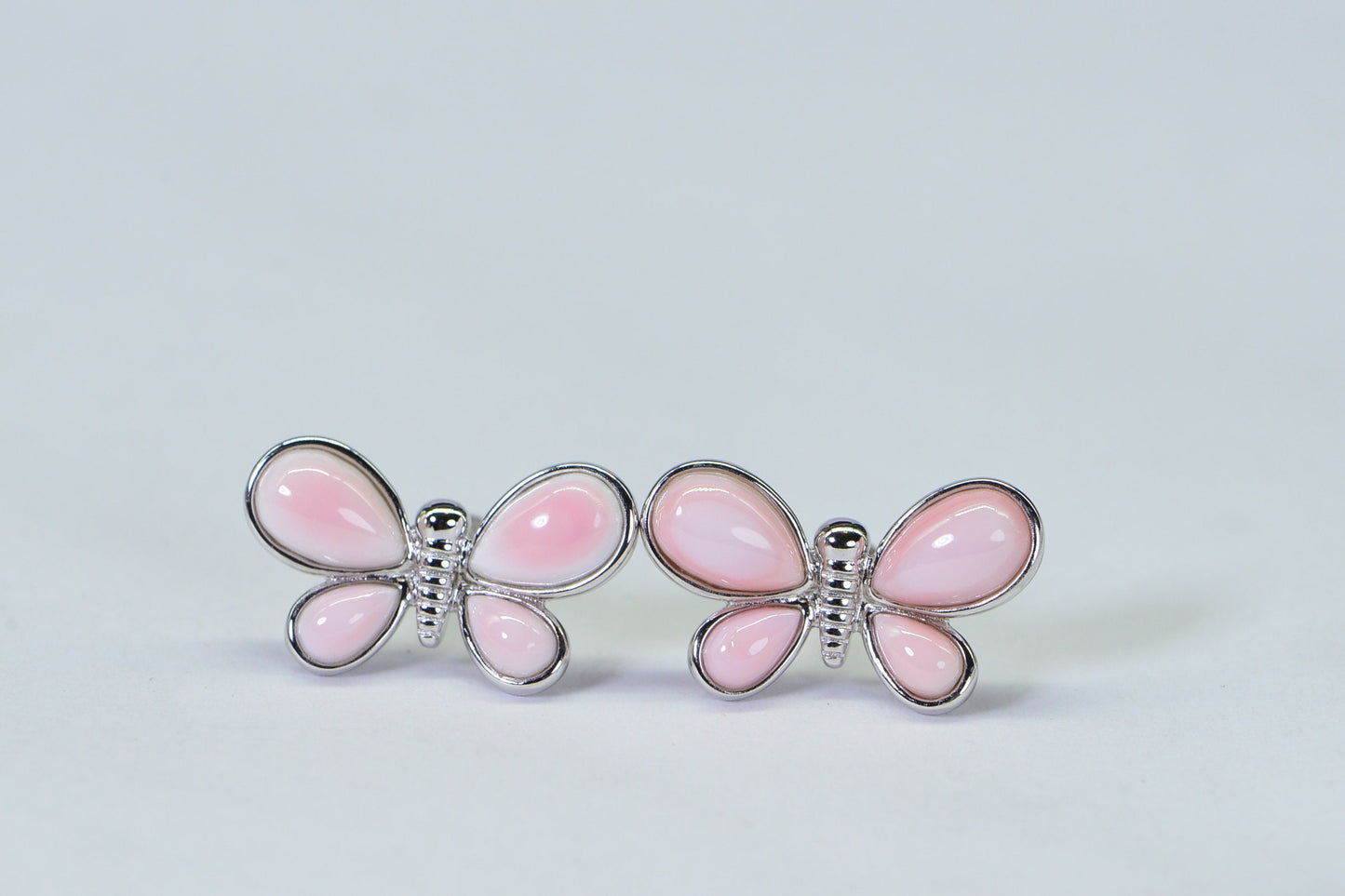 Queen Conch Shell Butterfly Earrings, Sterling Silver Studs