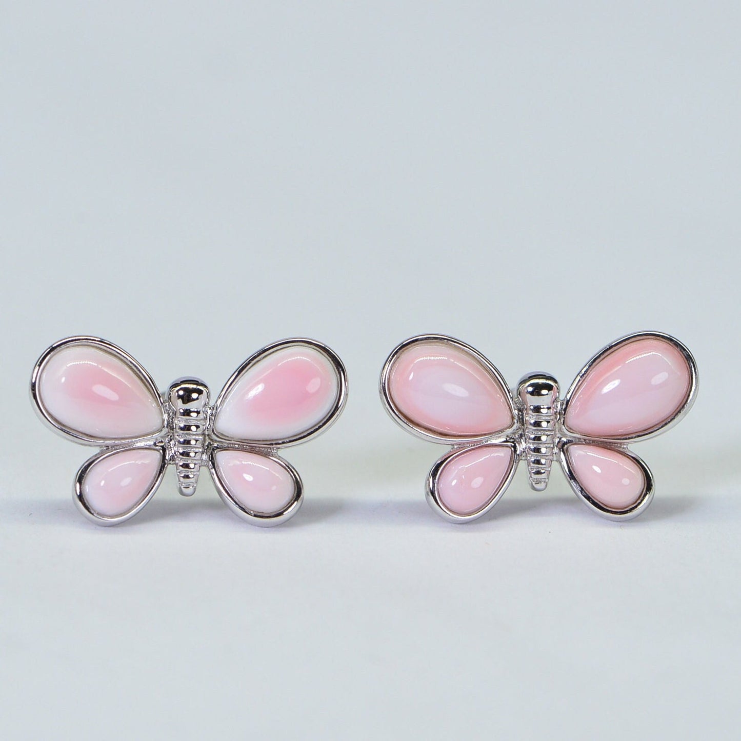 Queen Conch Shell Butterfly Earrings, Sterling Silver Studs