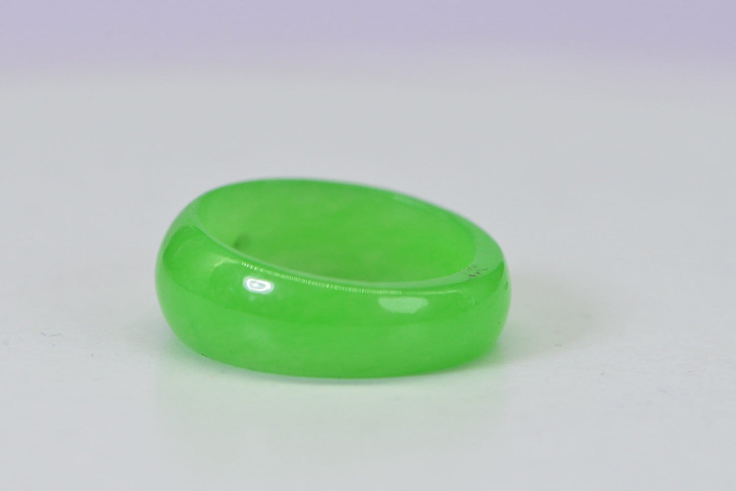 Burmese Green Jade Ring Band: Solid Stone Vintage Ring