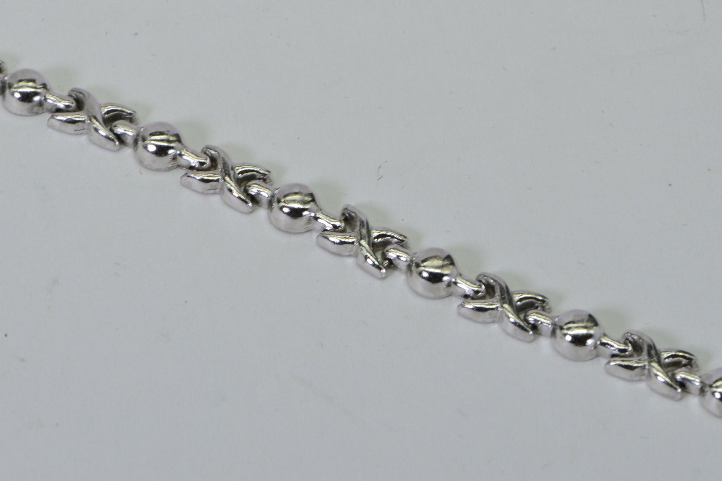 Estate Sterling Silver XOXO Link Bracelet - 7 1/4"