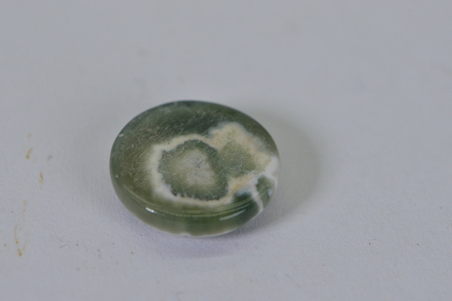 Green Ocean Jasper Cabochon: Round Gemstone for Jewelry Making (16x5.6mm)