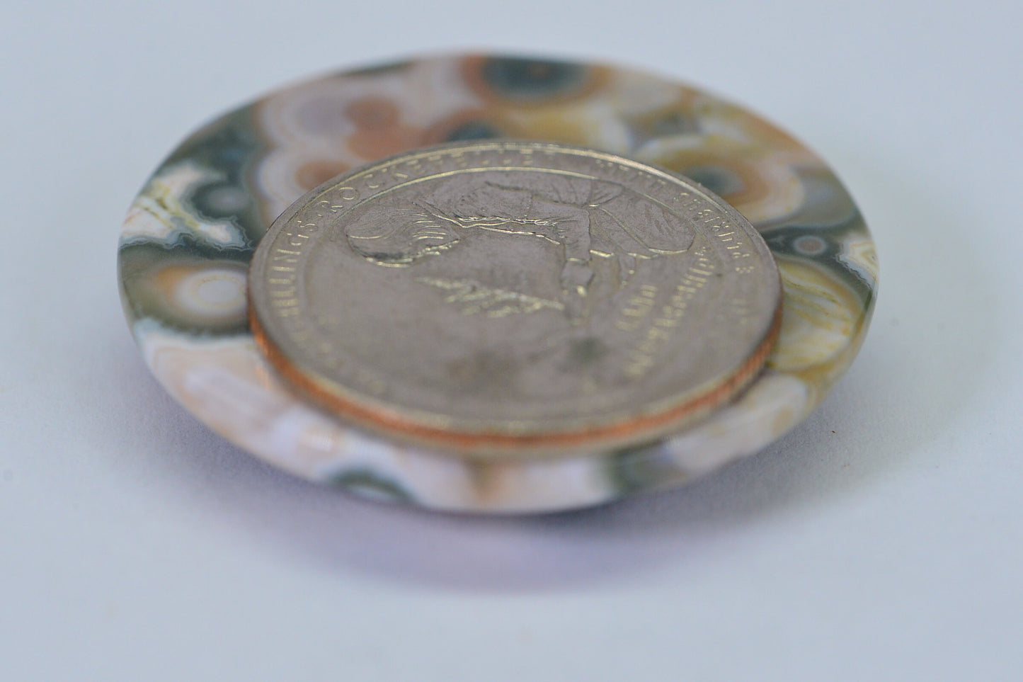 Ocean Jasper Round Cabochon: Natural Gemstone, 64 ct (35x6.8mm)