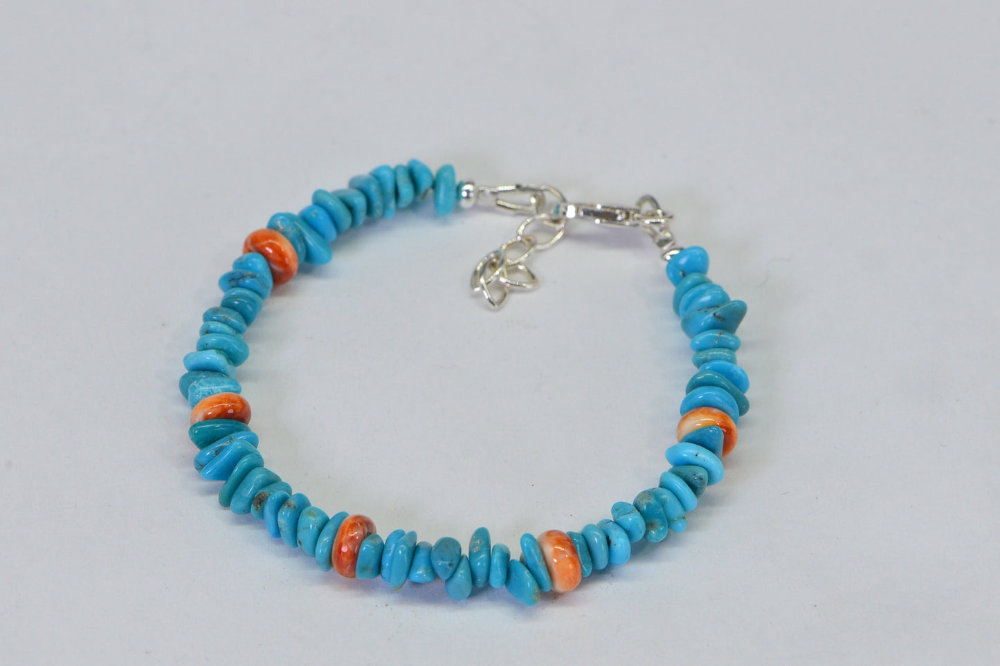 Sleeping Beauty Turquoise & Oyster Shell Bracelet - Sterling Silver