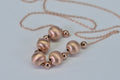 Rose Gold Vermeil Bead Necklace: Sterling Silver Cable Chain